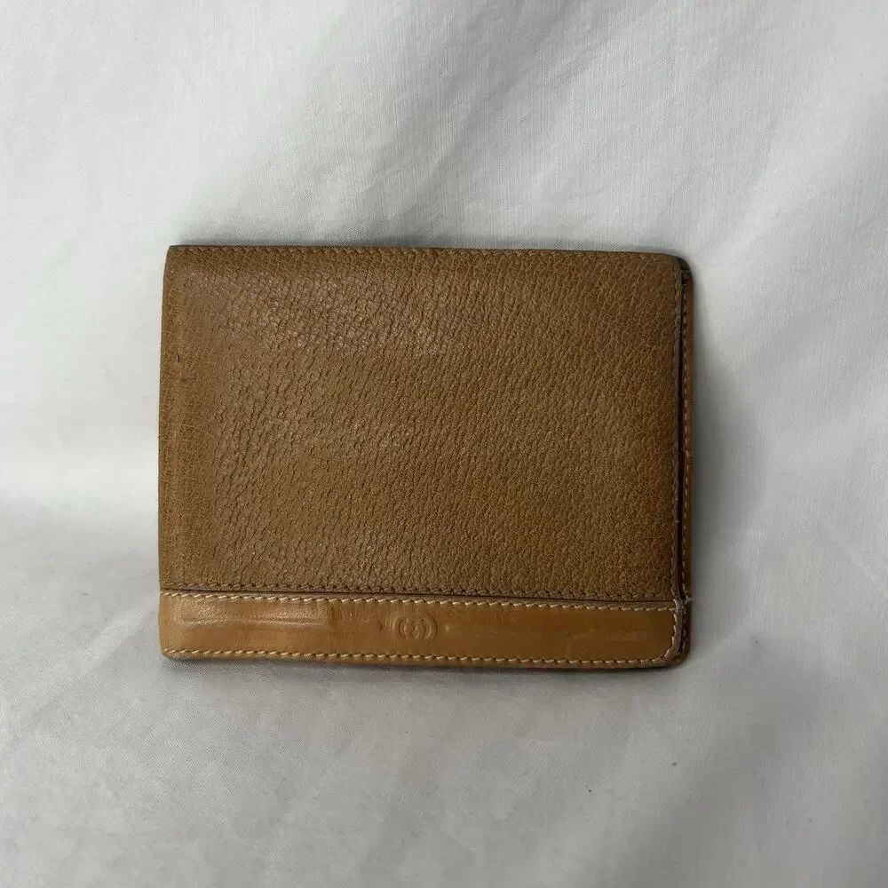 Vintage Gucci Light Brown Leather Bi-Fold Wallet Men’s